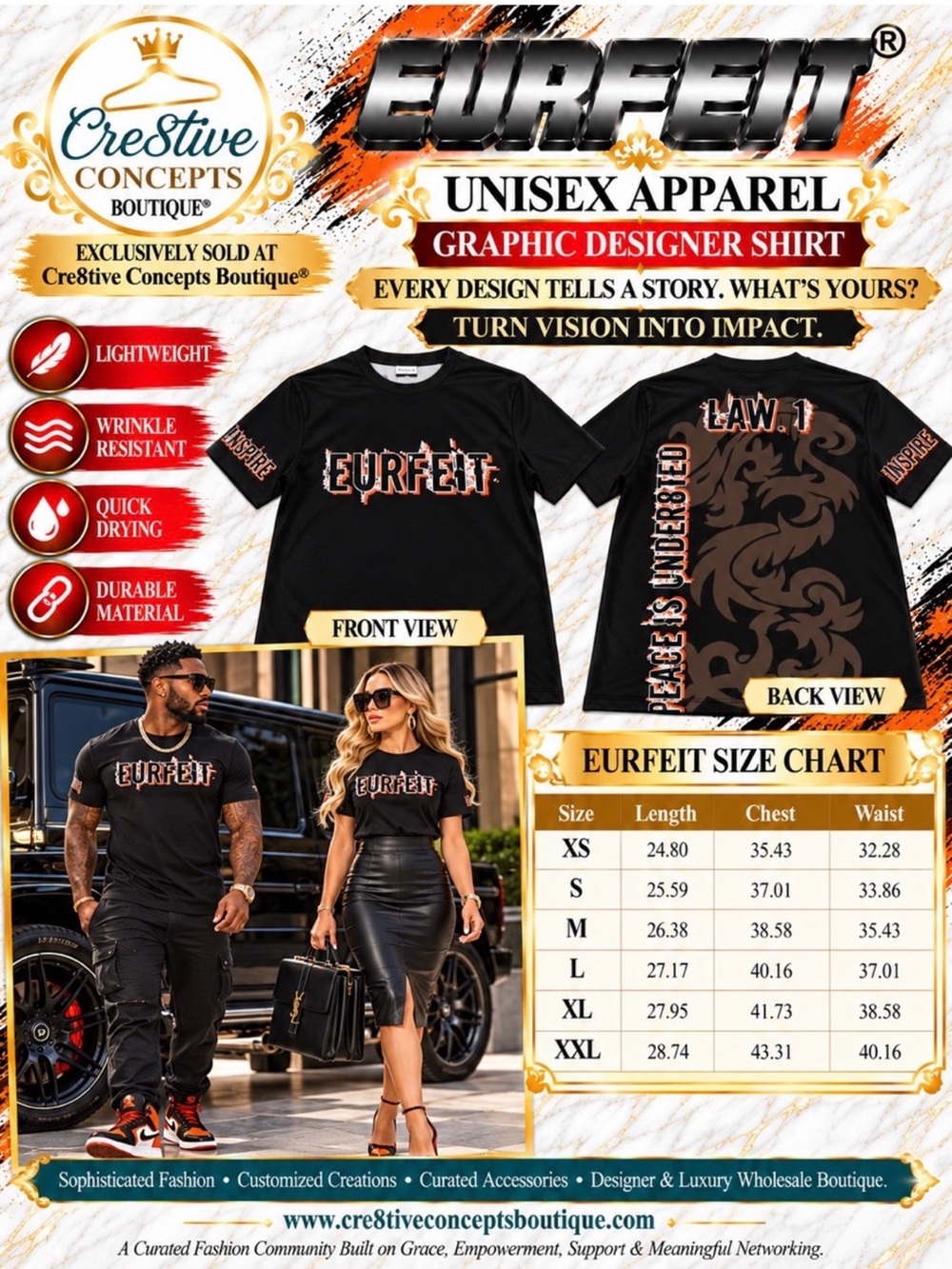 EURFEIT, “Peace Is Under8ted” Law 1 Inspire Custom Graphic Shirt